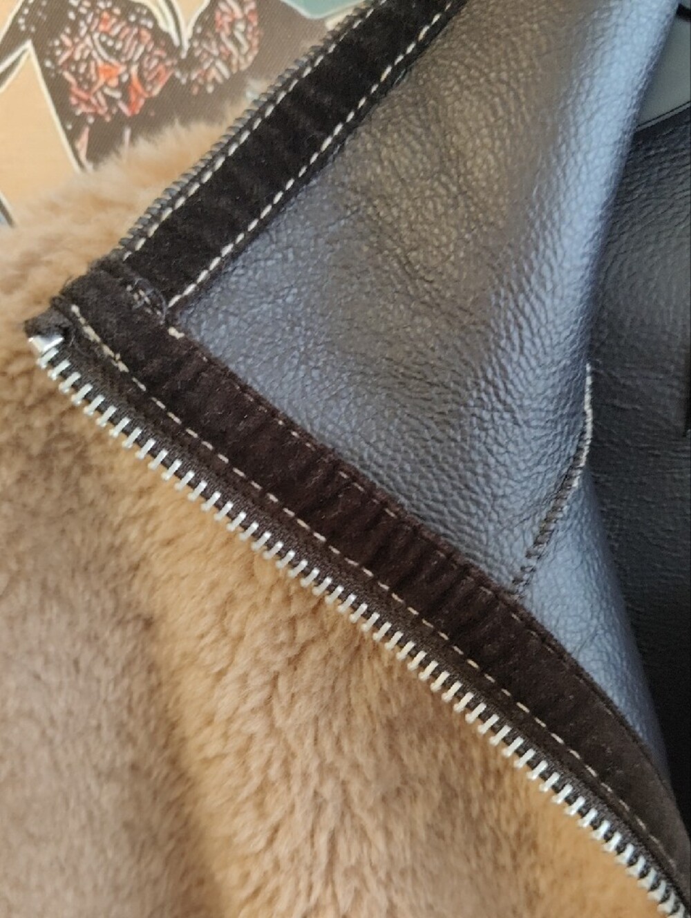 Zara Women Tan Faux Sherpa Puffer Jacket - Picture 5 of 6
